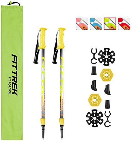 Yellow collapsible kids trekking poles