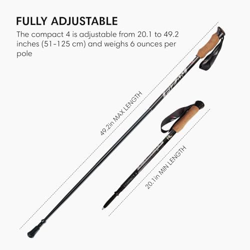 Compact aluminum hiking poles with cork grips — photo 4