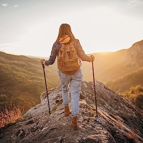 Gold aluminum hiking poles with cork grips — photo 4