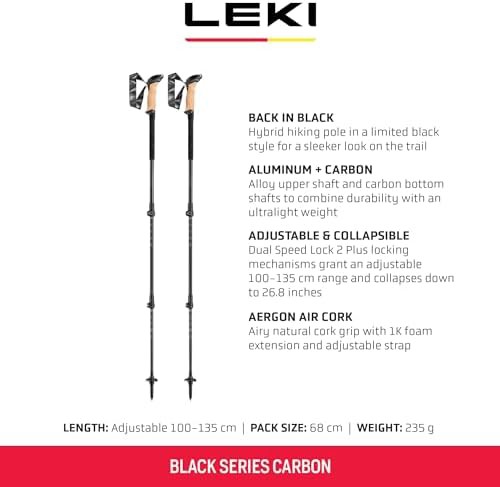 Black gray ultralight pair 135cm poles — photo 3