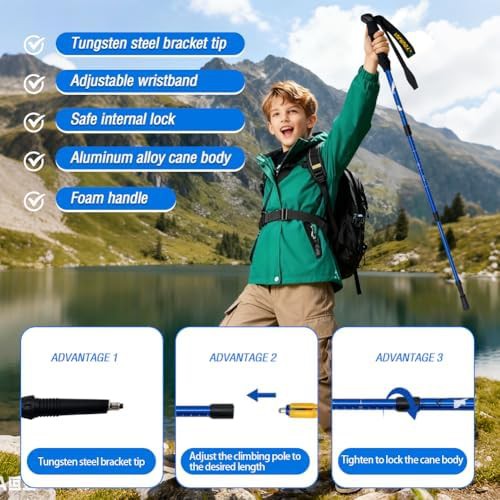 Blue aluminum anti shock poles for kids — photo 4