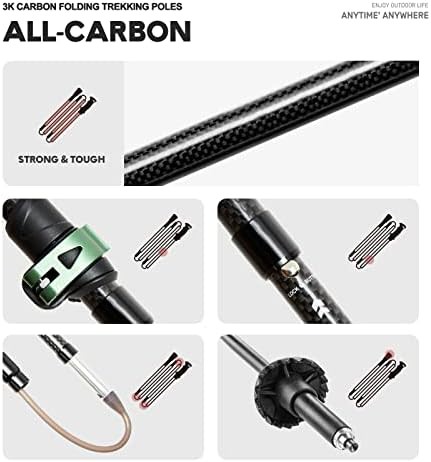 Ultralight carbon fiber collapsible hiking sticks — photo 5