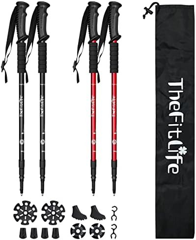 Nordic Walking Black and Red Poles