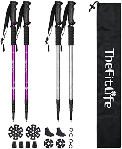 Nordic Walking Purple and Silver Poles