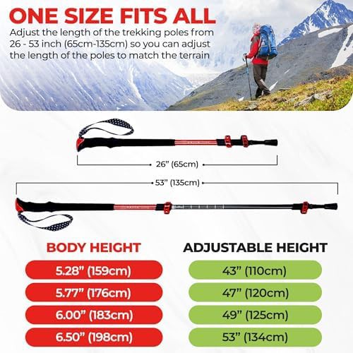 Pro cork grip travel trekking poles pair — photo 5