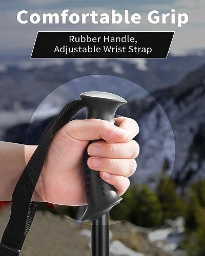Green collapsible aluminum hiking poles — photo 5