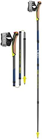 Gray and blue carbon travel poles 120cm