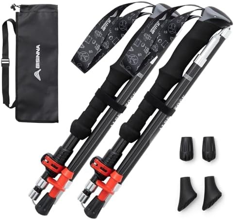 Carbon fiber walking sticks folding quick lock