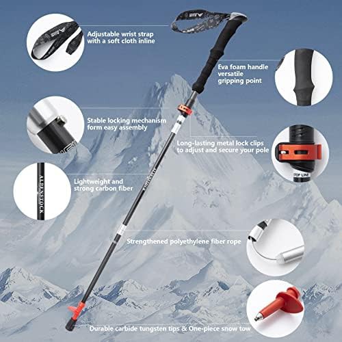Carbon fiber walking sticks folding quick lock — photo 4