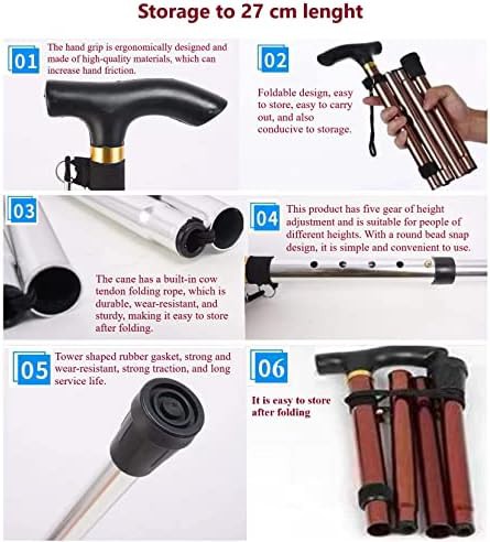 Anti shock collapsible walking stick with rubber grip — photo 3