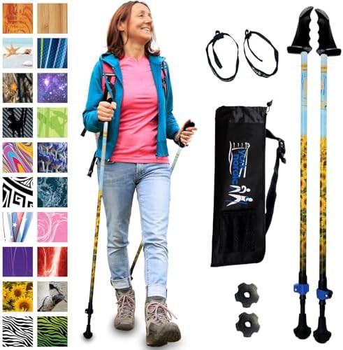 Ultralight rehab walking poles with stability grips