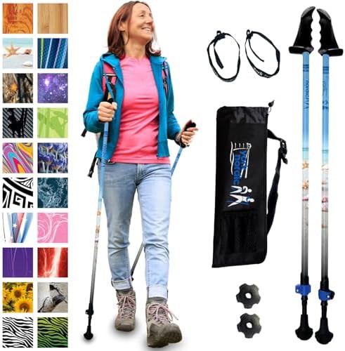 Adjustable ultralight walking poles for seniors rehab