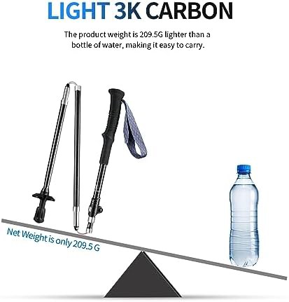 Black carbon fiber single hiking pole — photo 4