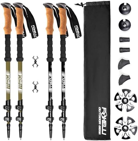 Black and Khaki Carbon Fiber Hiking Poles