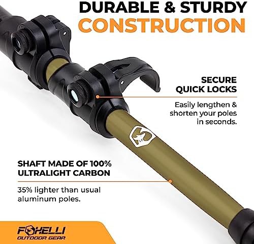 Black and Khaki Carbon Fiber Hiking Poles — photo 4
