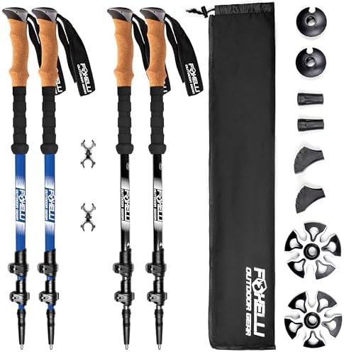 Black and Blue Carbon Fiber Trekking Poles