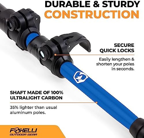 Black and Blue Carbon Fiber Trekking Poles — photo 4