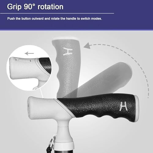 Retractable height adjustable travel walking cane — photo 4