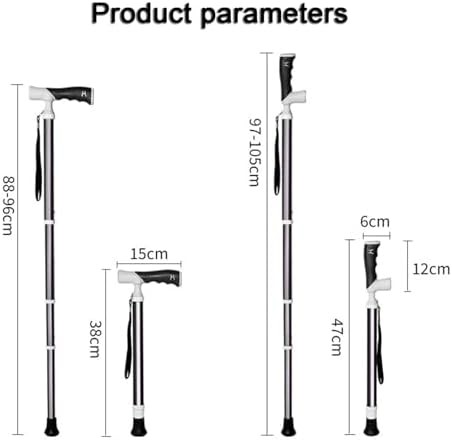 Retractable height adjustable travel walking cane — photo 5