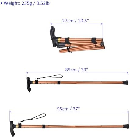 Brown Telescopic Folding Walking Stick — photo 3