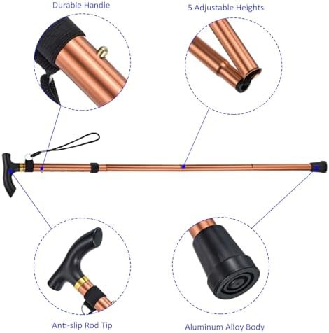 Brown Telescopic Folding Walking Stick — photo 5