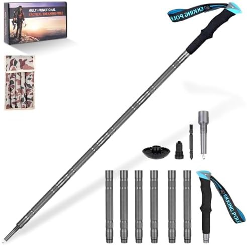 Aluminum multitool hiking staff black tubes