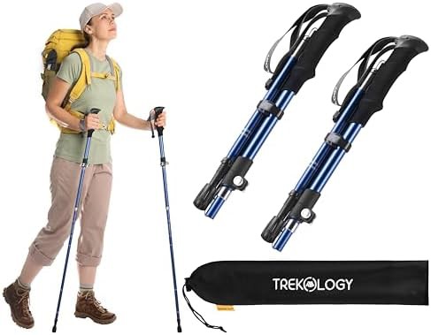 Retractable Nordic backpacking poles pair