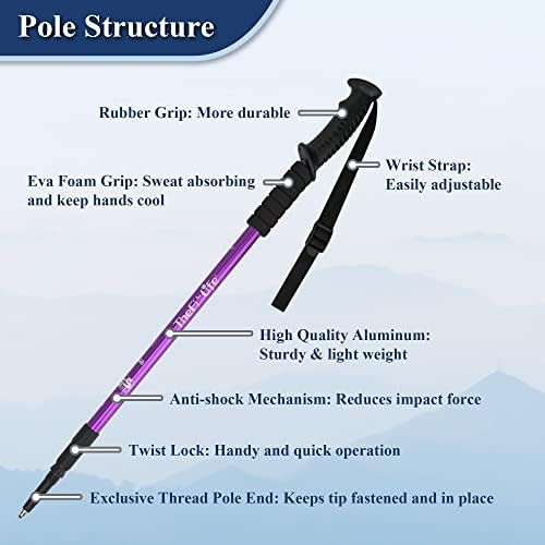 Anti Shock Folding Aluminum Trekking Poles — photo 3