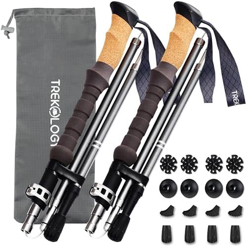 Nordic walking sticks with cork grips