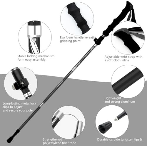 Aluminum collapsible trekking pole lightweight stick — photo 5
