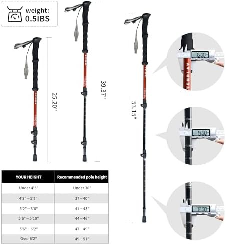 Green aluminium collapsible trekking poles pair — photo 4