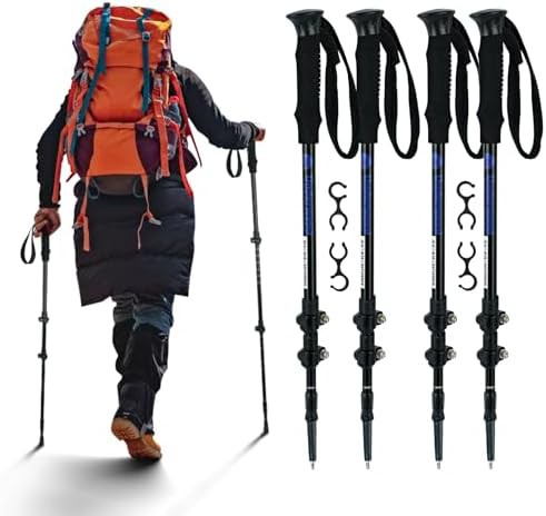 Collapsible aluminum Nordic walking sticks