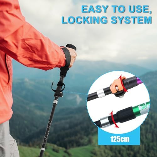 Purple Lightweight Collapsible Hiking Poles — photo 4