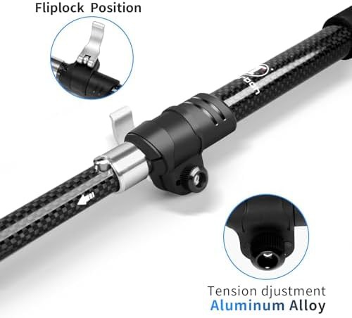 Black carbon fiber trekking poles pair — photo 5