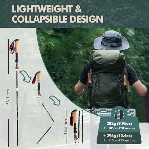 Ultralight aluminium folding trekking poles — photo 4