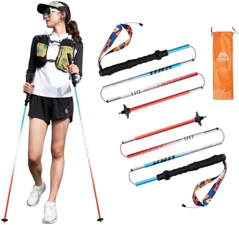 Blue red 110cm aluminum hiking pole