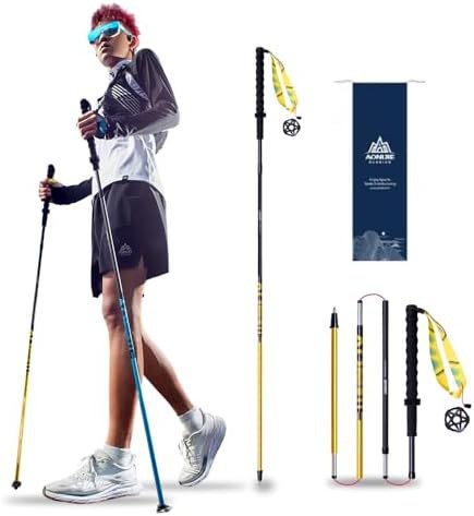 Yellow 110cm carbon fiber hiking pole