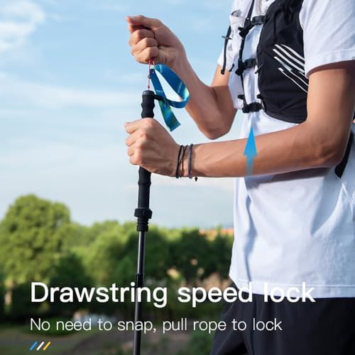 Yellow 110cm carbon fiber hiking pole — photo 4