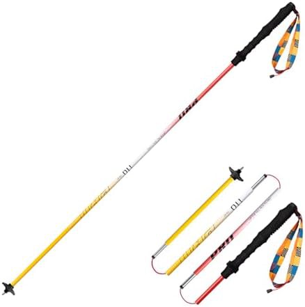 Yellow red 110cm folding walking pole