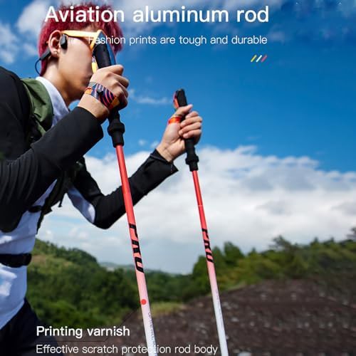 Yellow red 110cm folding walking pole — photo 3