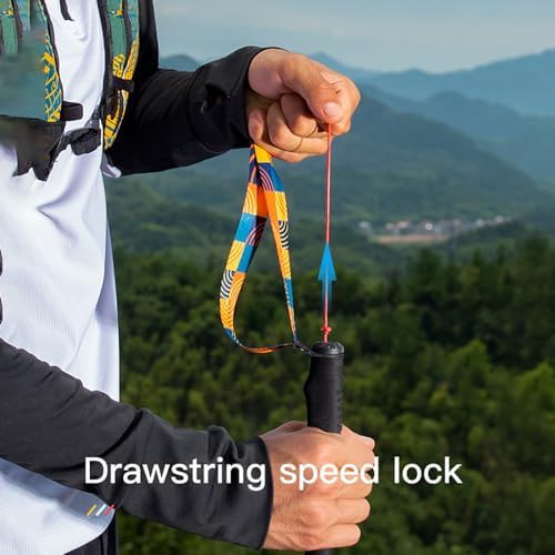 Yellow red 110cm folding walking pole — photo 4