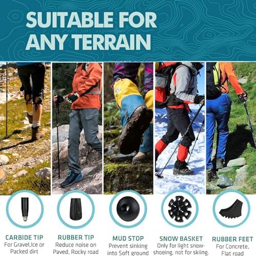 Black aluminum cork trekking poles 51 inch — photo 3