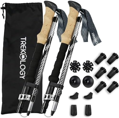 Black collapsible poles with six-piece tip set