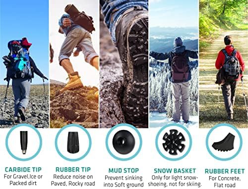 Black aluminum collapsible trekking poles with tips — photo 5