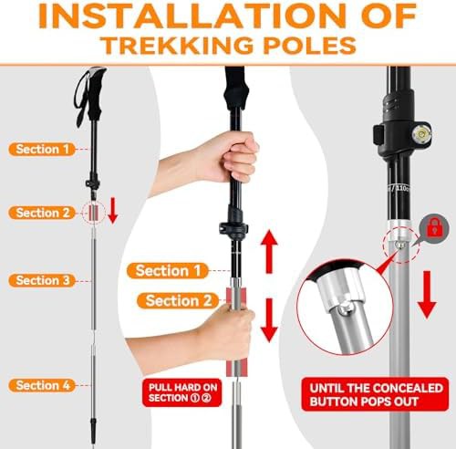 Aluminum trifold collapsible walking sticks — photo 5