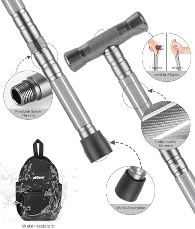Eight tube tactical hiking stick in gray — photo 4