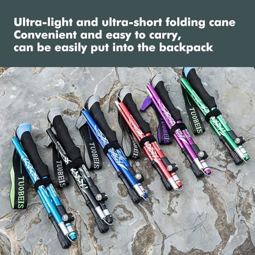 Black collapsible single hiking pole with quick lock — photo 4