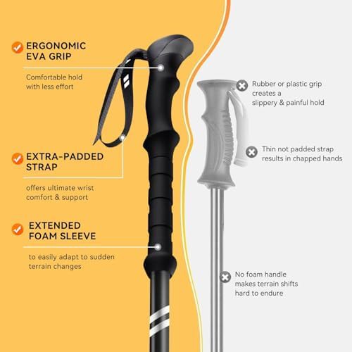 Green travel collapsible trekking poles pair — photo 3