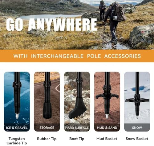 Green single travel trekking pole — photo 5