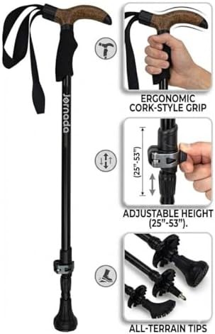 Aluminum cork collapsible single trekking pole — photo 3
